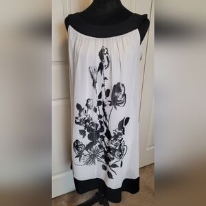 Connected Apperal Black & White Dress Size 12 Floral